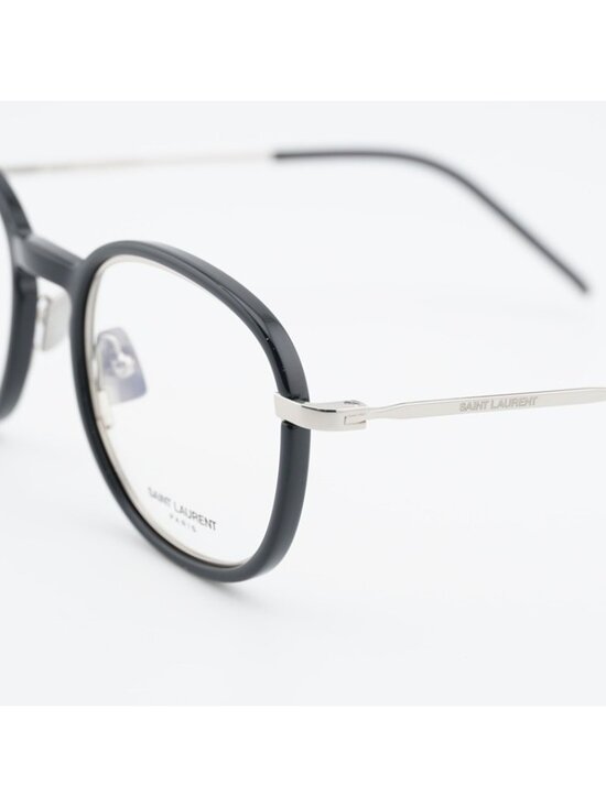 Saint Laurent SL436 OPT 001 Eyeglasses Black/Silver 49mm Round Frame main image 6